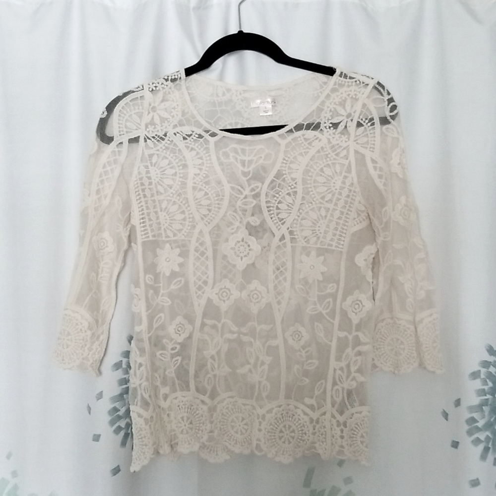 Sheer white vintage looking shirt
